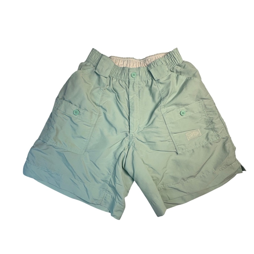 AFTCO Fishing Shorts Mens 30 Nylon Boat Casual Outdoor Elastic Waist Mint Green